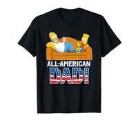 The Simpsons Homer & Bart All-American Dad Father's Day USA Camiseta