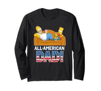 The Simpsons Homer & Bart All-American Dad Father's Day USA Manga Larga