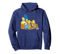 The Simpsons Homer Marge Maggie Bart Lisa Simpson Couch Sudadera con Capucha, Unisex para Adultos, Azul Marino, L