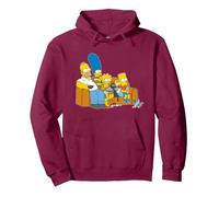 The Simpsons Homer Marge Maggie Bart Lisa Simpson Couch Sudadera con Capucha, Unisex para Adultos, Granate, M
