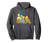 The Simpsons Homer Marge Maggie Bart Lisa Simpson Couch Sudadera con Capucha, Unisex para Adultos, Jaspeado Oscuro, S