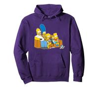 The Simpsons Homer Marge Maggie Bart Lisa Simpson Couch Sudadera con Capucha, Unisex para Adultos, Morado, XL