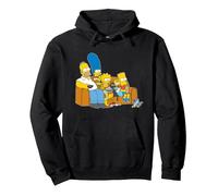 The Simpsons Homer Marge Maggie Bart Lisa Simpson Couch Sudadera con Capucha, Unisex para adultos, Negro, S