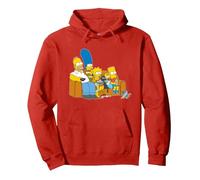 The Simpsons Homer Marge Maggie Bart Lisa Simpson Couch Sudadera con Capucha, Unisex para Adultos, Rojo, S