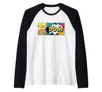 The Simpsons Homer Simpson D'Oh Annoyed Grunt Pop Art Camiseta Manga Raglan