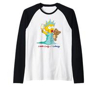 The Simpsons Maggie Little Lady of Liberty 4th of July USA Camiseta Manga Raglan