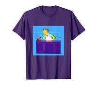 The Simpsons Moe's Tavern Bartender Camiseta, Hombre, Morado, S