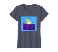 The Simpsons Moe's Tavern Bartender Camiseta, Mujer, Azul Jaspeado, 3XL