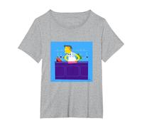 The Simpsons Moe's Tavern Bartender Camiseta, Mujer Tallas Grandes, Gris Jaspeado, 6XL Grande