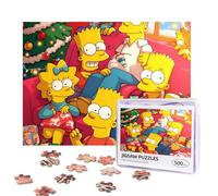 The Simpsons - Rompecabezas de Navidad de 500 piezas, rompecabezas personalizados con fotos con bolsa de almacenamiento, rompecabezas desafiante para adultos, decoración del hogar, boda (52 x 38 cm)