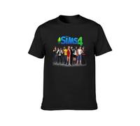 The Sims 4 Character Men's T-Shirt Unisex Black Cotton Print tee Shirts L