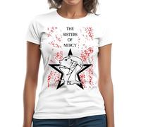 The Sisters of Mercy Essential Camiseta Clásica de Mujer de Manga Corta y Cuello Redondo Blanco Medium