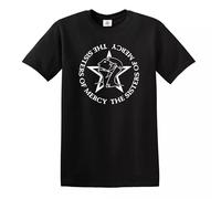 The Sisters_of_Mercy_Logo - Camiseta para hombre, diseño retro de los años 80, Camiseta negra con estampado blanco, L