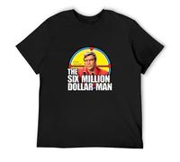 The Six Million Dollar 70'S TV Show Bionic American Retro 6 tee Unisex 100% Cotton Short-Sleeve T-Shirts Black XXL