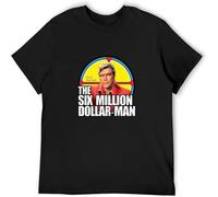 The Six Million Dollar Man T-Shirt Mens 70'S TV Show Bionic American Retro 6 O Neck tee Black XXL