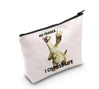 The Sloth - Bolsa de maquillaje The Sloth Lover Gifts No Thanks I Choose Life Sloth con cremallera, No Thanks Uk