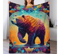 The Slow And Mighty Bear - Manta de lujo para adultos, manta de forro polar suave para amante, marido, esposa, mujeres y hombres, 70 x 80 pulgadas (180 x 200 cm)
