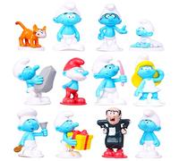 The Sm-rfs Cake Topper-12 Pcs The Sm-rfs Cake Topper, Mini Figuras Niños Cake Topper, Pastel Decoración Suministros, Happy Birthday Party Supplies Decoraciones