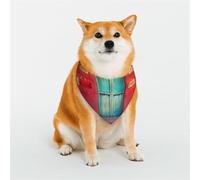 The Small Red Village House - Bufanda para mascotas, elegante bufanda triangular para oferta, accesorio para mascotas, pañuelo lavable para mascotas, para niñas, niños, perros o gatos, talla S