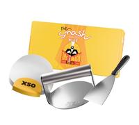 The Smash Lab - Kit Smash Burguer - Prensa Hamburguesas de Acero Inoxidable 304 con Espatula y Papel Antiadherente. Aplastador de Hamburguesas y Accesorios Smasher.