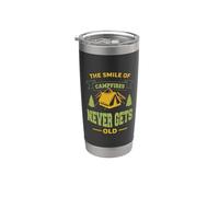 The Smile Of Campfires Never Gets OldC amping Hiking Camper Vaso térmico de acero inoxidable de doble pared