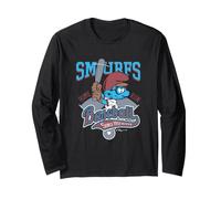 The Smurfs Baseball Home Run Smurf Coach Manga Larga