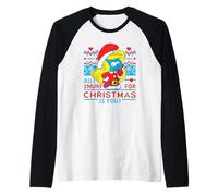 The Smurfs Christmas Ugly Sweater Camiseta Manga Raglan