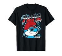 The Smurfs Chrome and Lightning Papa Smurf Retro Cartoon Camiseta