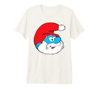 The Smurfs Classic Papa Smurf Santa Christmas Hat Camiseta Premium
