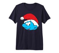The Smurfs Classic Santa Christmas Hat Camiseta Premium
