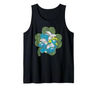 The Smurfs Four Leaf Clover Cast St. Patrick's Day Cartoon Camiseta sin Mangas
