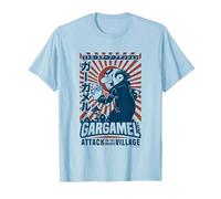 The Smurfs Gargamel's Attack Smurfs Village Kanji Retro Logo Camiseta, Hombre, Azul Bebé, 3XL