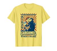 The Smurfs Gargamel's Attack Smurfs Village Kanji Retro Logo Camiseta, Hombre, Limón, XXL
