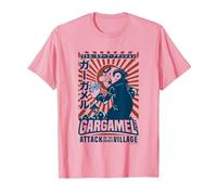 The Smurfs Gargamel's Attack Smurfs Village Kanji Retro Logo Camiseta, Hombre, Rosado, 3XL