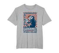 The Smurfs Gargamel's Attack Smurfs Village Kanji Retro Logo Camiseta, Hombre Tallas Grandes, Gris Jaspeado, 2X Alto