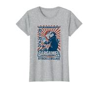 The Smurfs Gargamel's Attack Smurfs Village Kanji Retro Logo Camiseta, Mujer, Gris Jaspeado, 3XL