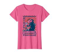 The Smurfs Gargamel's Attack Smurfs Village Kanji Retro Logo Camiseta, Mujer, Rosa Jaspeado, 3XL