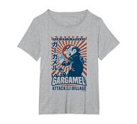 The Smurfs Gargamel's Attack Smurfs Village Kanji Retro Logo Camiseta, Mujer Tallas Grandes, Gris Jaspeado, 1XL Grande