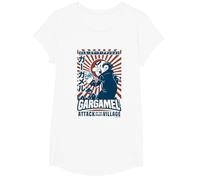 The Smurfs Gargamel's Attack Smurfs Village Kanji Retro Logo Camiseta, Niñas, Blanco, S