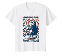 The Smurfs Gargamel's Attack Smurfs Village Kanji Retro Logo Camiseta, Niños, Blanco, 3 años