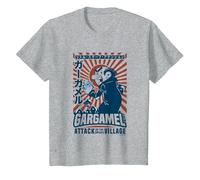 The Smurfs Gargamel's Attack Smurfs Village Kanji Retro Logo Camiseta, Niños, Gris Jaspeado, 6 años