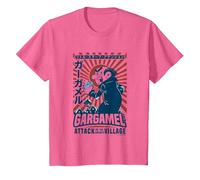 The Smurfs Gargamel's Attack Smurfs Village Kanji Retro Logo Camiseta, Niños, Rosa Jaspeado, 6 años