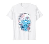 The Smurfs Grouchy Smurf Watercolor Portrait Distressed Camiseta