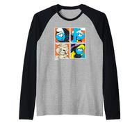 The Smurfs Halloween Dress Up Pop Art Retro Cartoon Camiseta Manga Raglan