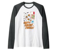 The Smurfs Happy Smurf-oween Halloween Pumpkin Retro Cartoon Camiseta Manga Raglan