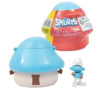 The Smurfs Les Pitufos, Casa con 1 figurina, 5,5 cm, Modelo Pitufo Costaud, Azul, para niños Desde 3 años, PUF384