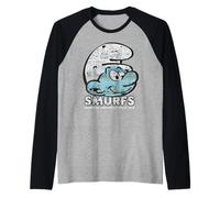 The Smurfs Movie Bringing Happiness Comic Book Pattern Camiseta Manga Raglan