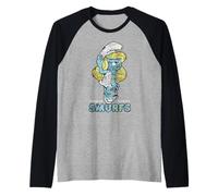 The Smurfs Movie Smurfette Made In Comics Comic Book Pattern Camiseta Manga Raglan