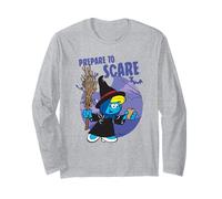 The Smurfs Prepare to Scare Witch Halloween Retro Cartoon Manga Larga
