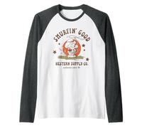 The Smurfs Smurfin' Good Western Supply Co Cartoon Camiseta Manga Raglan